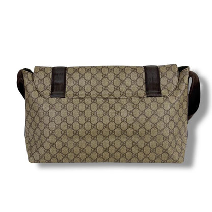 GUCCI Messenger Shoulder Bag GG Supreme Brown Beige Pvcleather