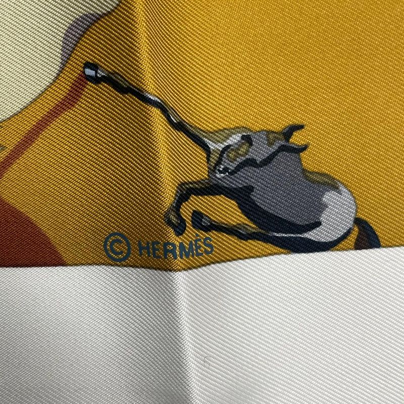 HERMES Carre 90 Scarf Silk Soie Li Love For Silk Multicolor