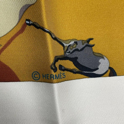 HERMES Carre 90 Scarf Silk Soie Li Love For Silk Multicolor