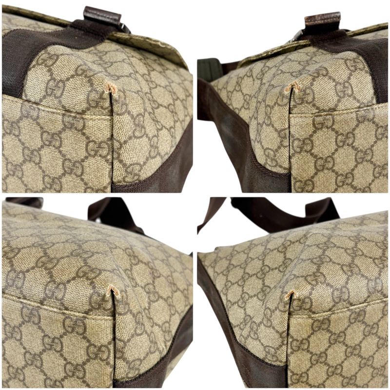 GUCCI Messenger Shoulder Bag GG Supreme Brown Beige Pvcleather