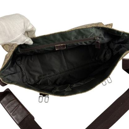 GUCCI Messenger Shoulder Bag GG Supreme Brown Beige Pvcleather