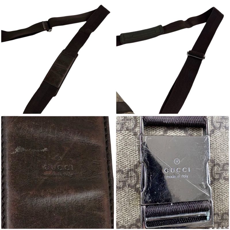 GUCCI Messenger Shoulder Bag GG Supreme Brown Beige Pvcleather