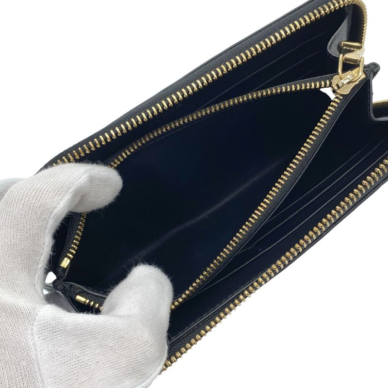 LOEWE Anagram Repeat L Zip Leather Wallet Black