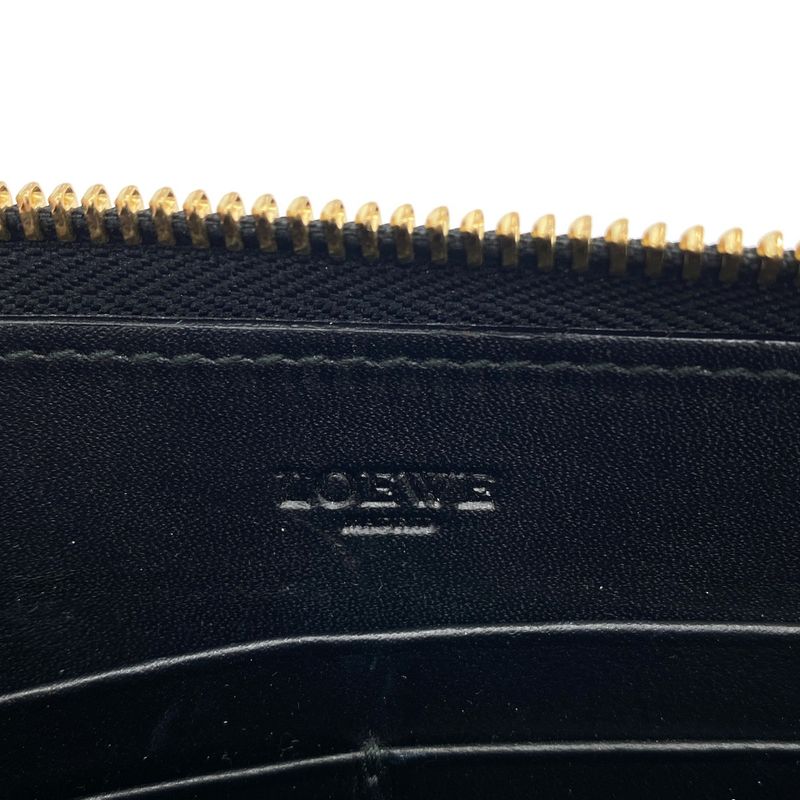 LOEWE Anagram Repeat L Zip Leather Wallet Black