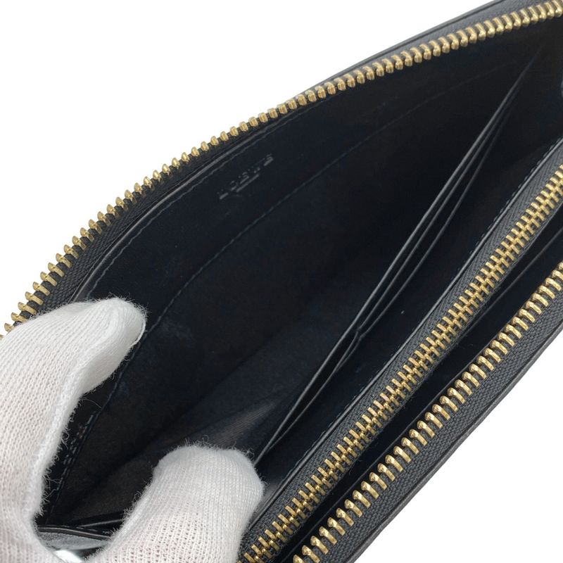 LOEWE Anagram Repeat L Zip Leather Wallet Black