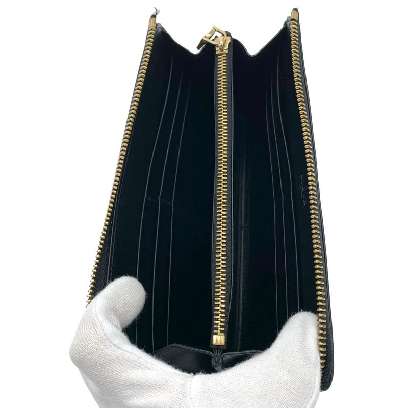 LOEWE Anagram Repeat L Zip Leather Wallet Black