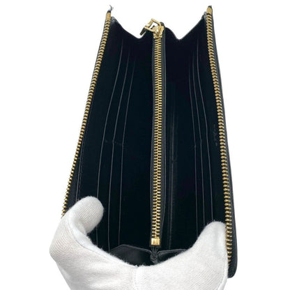 LOEWE Anagram Repeat L Zip Leather Wallet Black