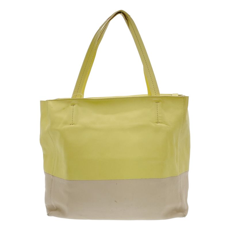 CELINE Horizontal Cabas Bicolor Tote Bag Yellow Beige