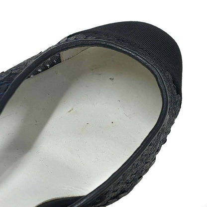 CHANEL Sequins Ring Back Shoes Sandals Navy - 35