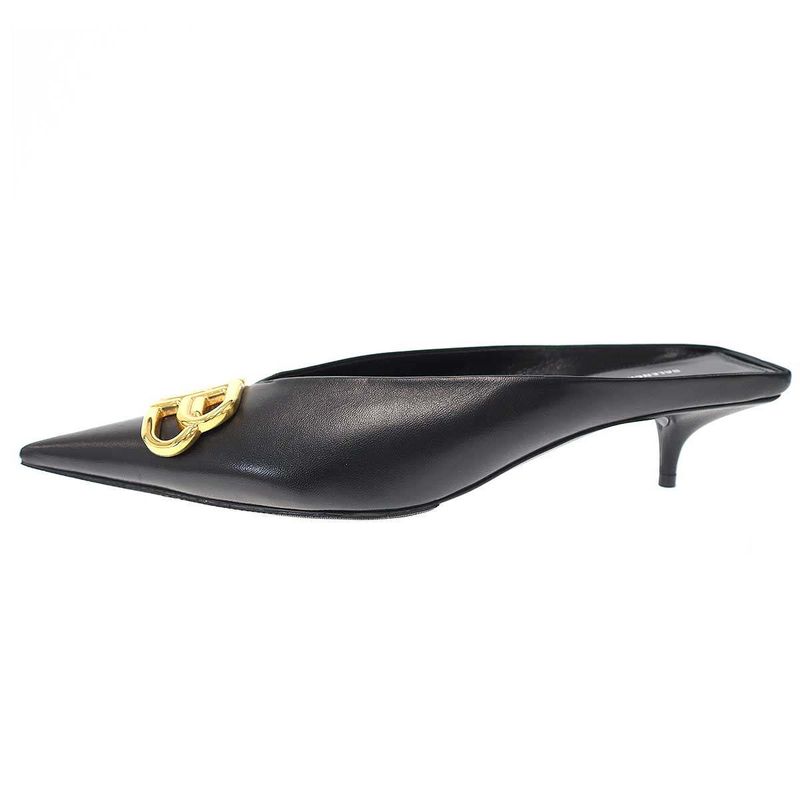 BALENCIAGA BB Square Knife Mule Shoes 614924 Black 40
