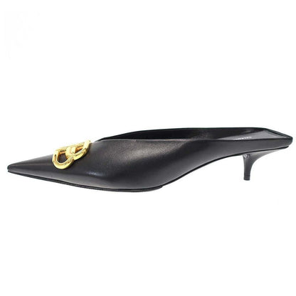 BALENCIAGA BB Square Knife Mule Shoes 614924 Black 40