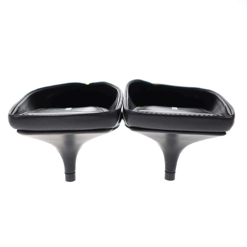 BALENCIAGA BB Square Knife Mule Shoes 614924 Black 40