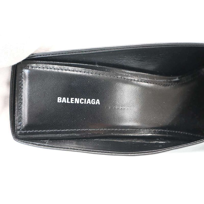BALENCIAGA BB Square Knife Mule Shoes 614924 Black 40