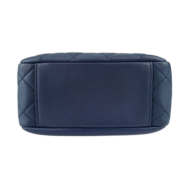 CHANEL Shoulder Bag Small Vanity Case As1513 Navy Lambskin Ladies Chain