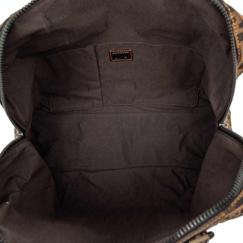 FENDI Zucca Tote Bag Handbag 8bl096 Brown Beige Canvas Leather Women's FENDI