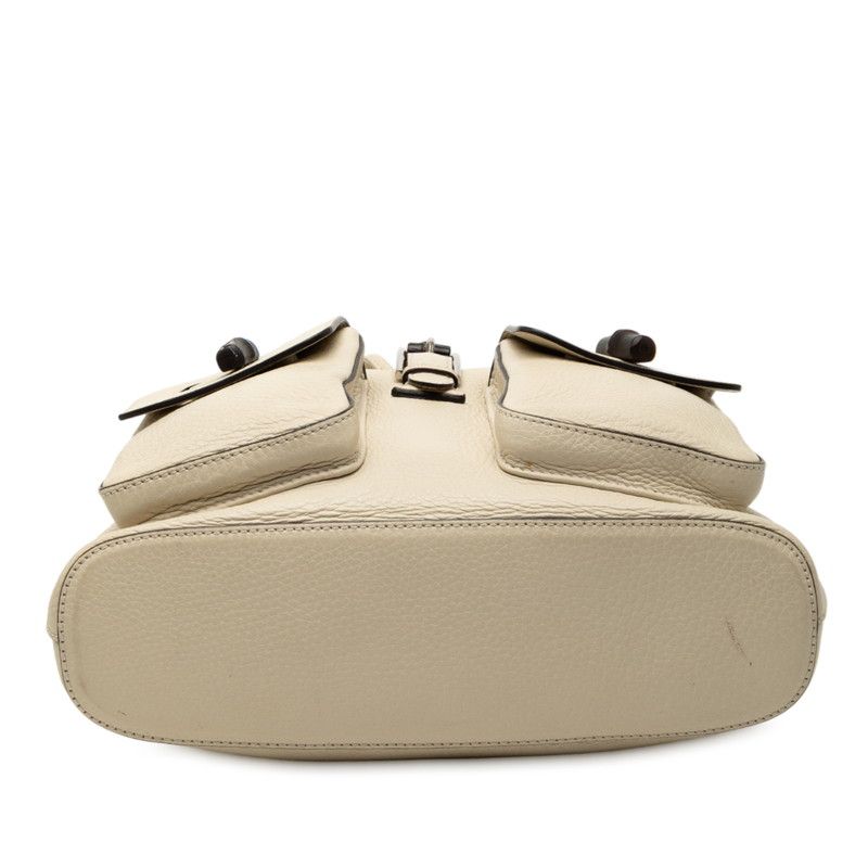 GUCCI Bamboo Rucksack Backpack 370833 White Ivory-leather Women's GUCCI