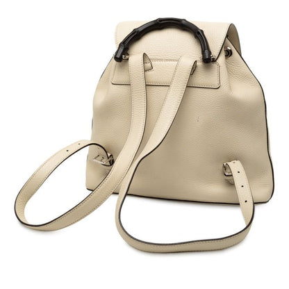 GUCCI Bamboo Rucksack Backpack 370833 White Ivory-leather Women's GUCCI