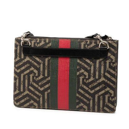 GUCCI GG Supreme Carre Ido Bi-sherry Line Shoulder Bag Clutch Bag 450953 Beige