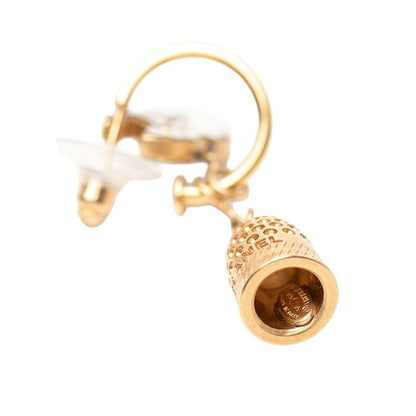 CHANEL Coco Mark Belmo Chief Hoop Earrings Gold Plated Ladies CHANEL