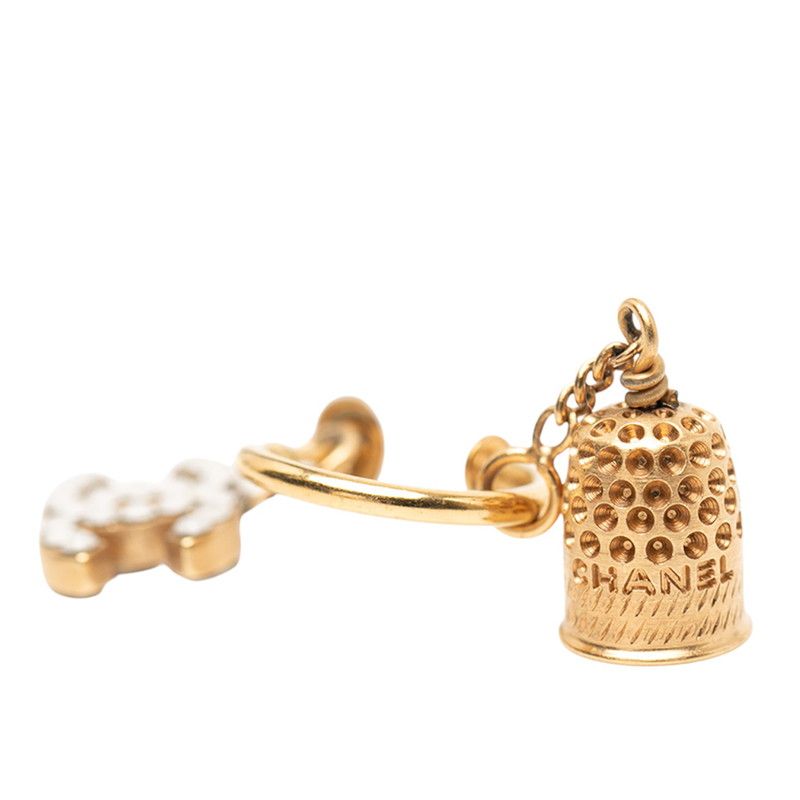 CHANEL Coco Mark Belmo Chief Hoop Earrings Gold Plated Ladies CHANEL