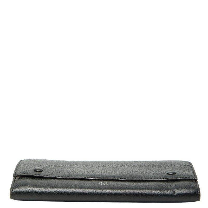 CELINE Large Flap Multifunction Black Leather Women's CELINE