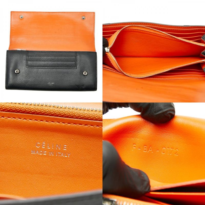 CELINE Large Flap Multifunction Black Leather Women's CELINE