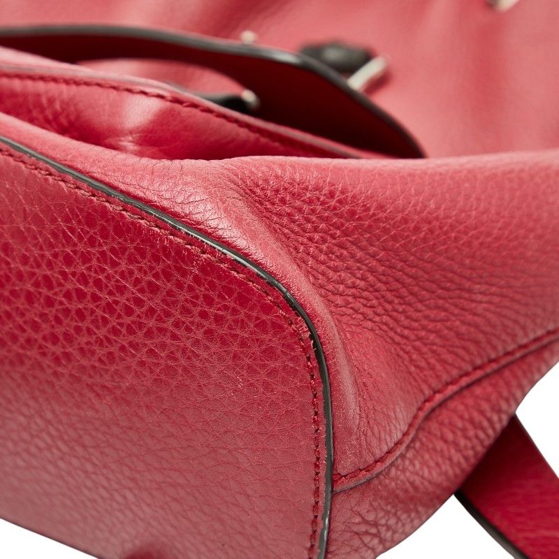 GUCCI Bamboo Rucksack Backpack 387149 Red Leather Women's GUCCI
