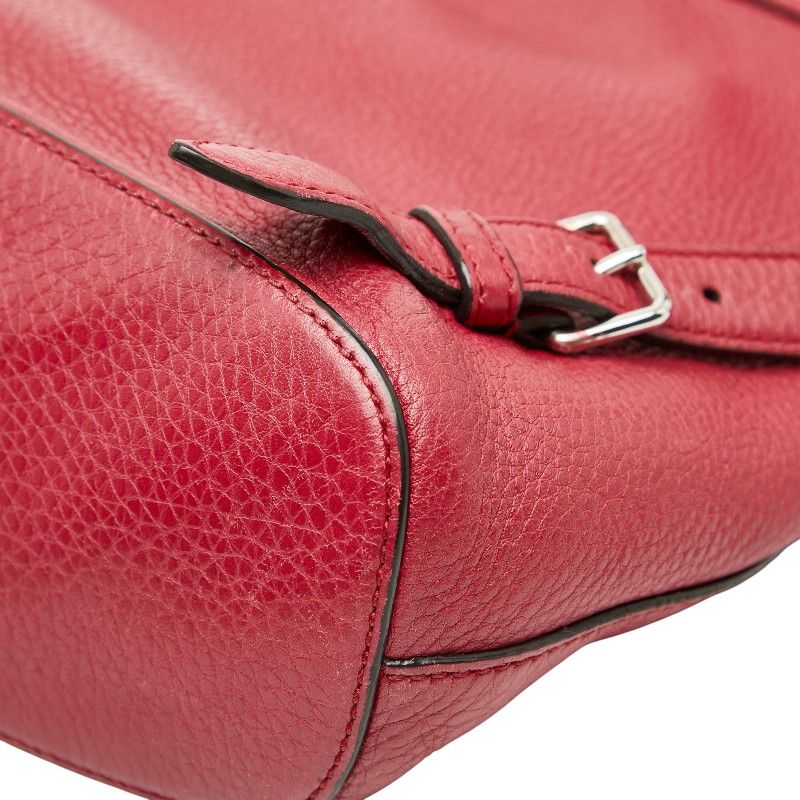 GUCCI Bamboo Rucksack Backpack 387149 Red Leather Women's GUCCI