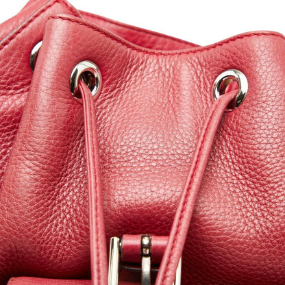 GUCCI Bamboo Rucksack Backpack 387149 Red Leather Women's GUCCI
