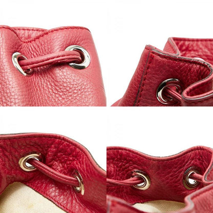 GUCCI Bamboo Rucksack Backpack 387149 Red Leather Women's GUCCI