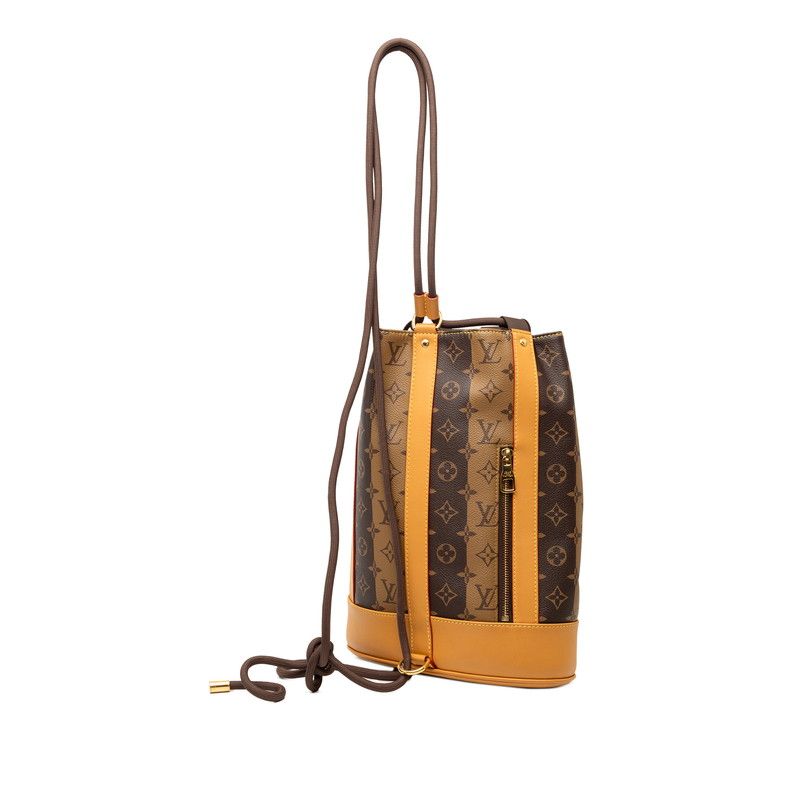 Louis Vuitton Monogram Stripe Randonnée Messenger- M45968 Brown Beige PVC