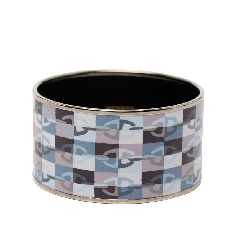 HERMES Enamel TGM Chaine D'ancre Cloisonne Silver - Multicolor - Metal Women's