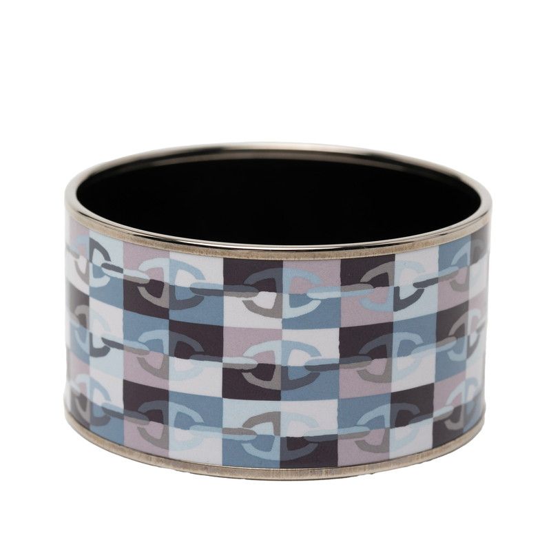 HERMES Enamel TGM Chaine D'ancre Cloisonne Silver - Multicolor - Metal Women's