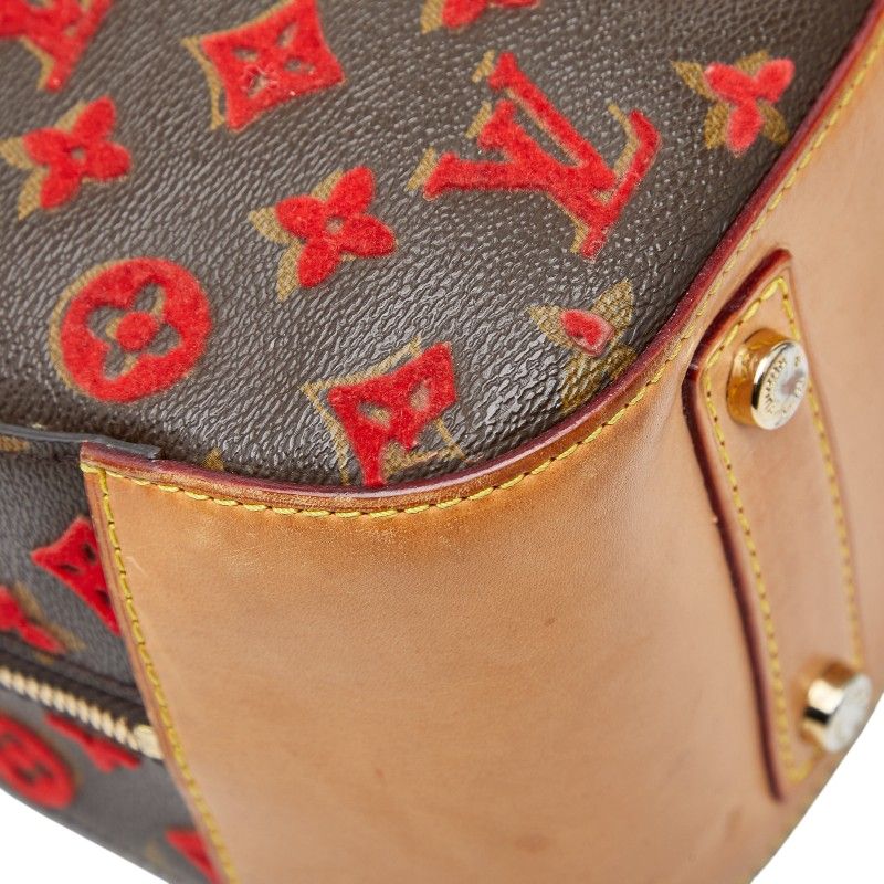 Louis Vuitton Monogram Taffetage Deville Cube M40922 Brown PVC Leather Ladies