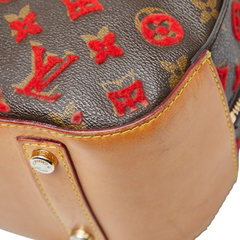 Louis Vuitton Monogram Taffetage Deville Cube M40922 Brown PVC Leather Ladies