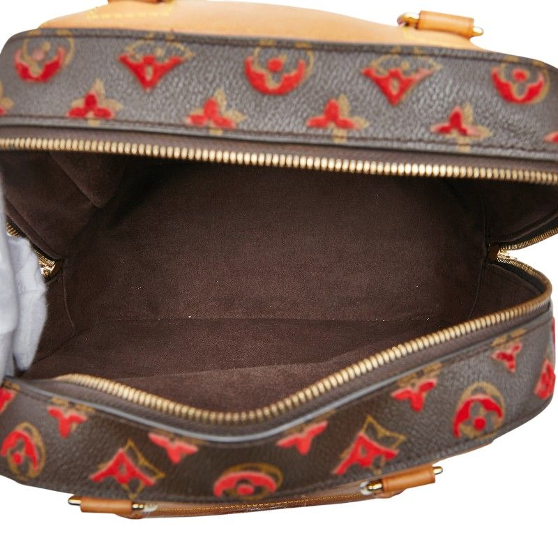 Louis Vuitton Monogram Taffetage Deville Cube M40922 Brown PVC Leather Ladies