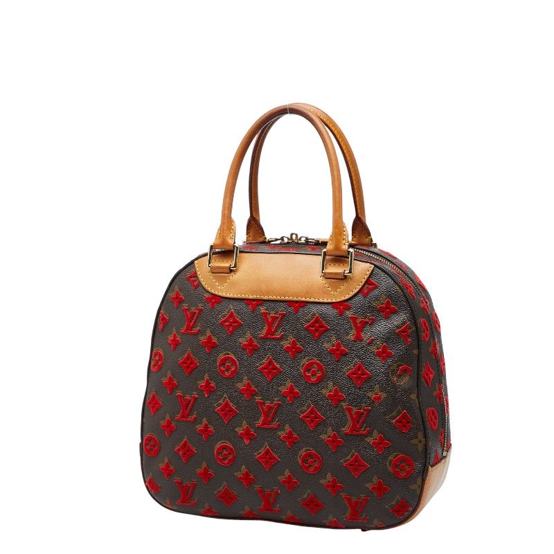 Louis Vuitton Monogram Taffetage Deville Cube M40922 Brown PVC Leather Ladies