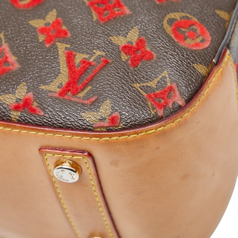 Louis Vuitton Monogram Taffetage Deville Cube M40922 Brown PVC Leather Ladies