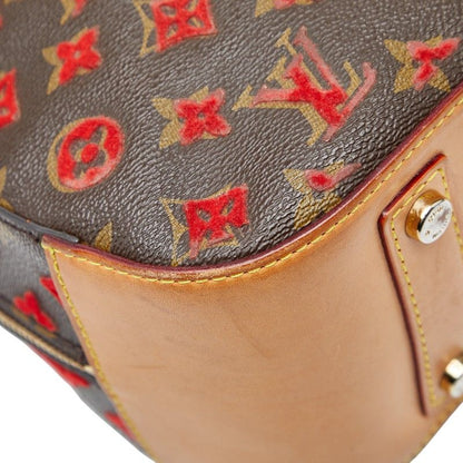 Louis Vuitton Monogram Taffetage Deville Cube M40922 Brown PVC Leather Ladies