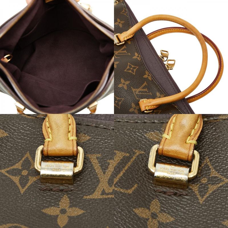 Louis Vuitton Monogram Pallas Handbag Shoulder Bag 2WAY M41633 Brown Purple PVC