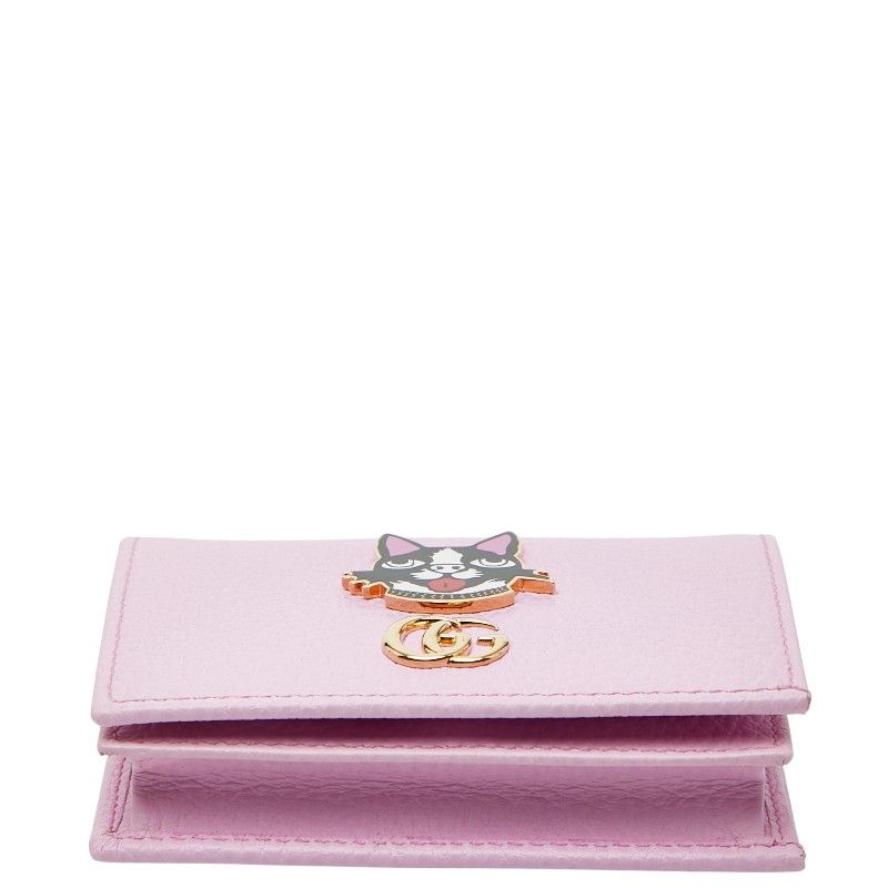 GUCCI Ggmarmont Bosco Bifold Wallet Compact Wallet 499325 Pink Leather Women's