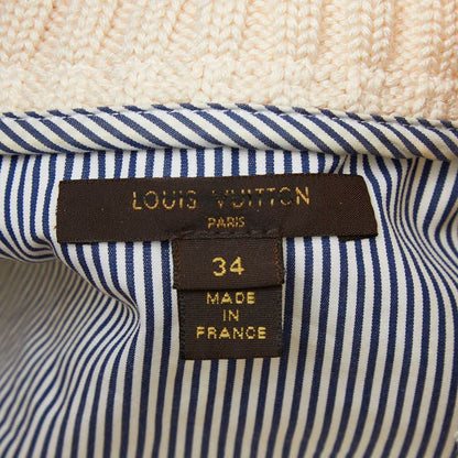 Louis Vuitton Mock Neck Tops Size 34 White Beige Cotton Acetate Nylon Silk