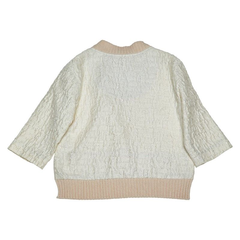 Louis Vuitton Mock Neck Tops Size 34 White Beige Cotton Acetate Nylon Silk