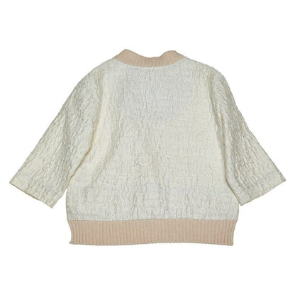 Louis Vuitton Mock Neck Tops Size 34 White Beige Cotton Acetate Nylon Silk