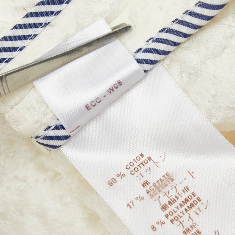 Louis Vuitton Mock Neck Tops Size 34 White Beige Cotton Acetate Nylon Silk