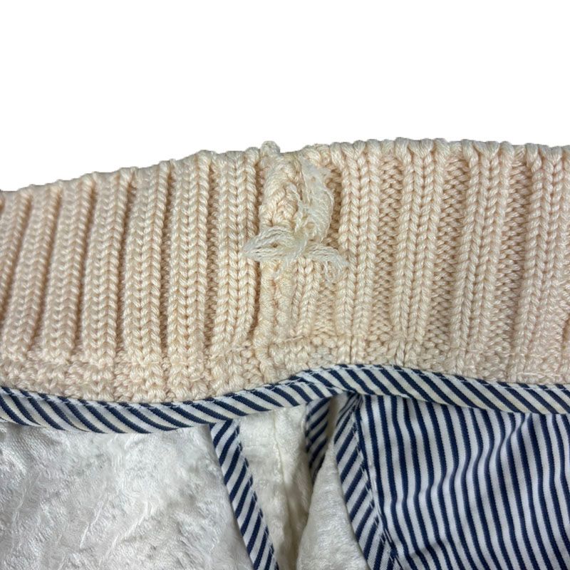Louis Vuitton Mock Neck Tops Size 34 White Beige Cotton Acetate Nylon Silk