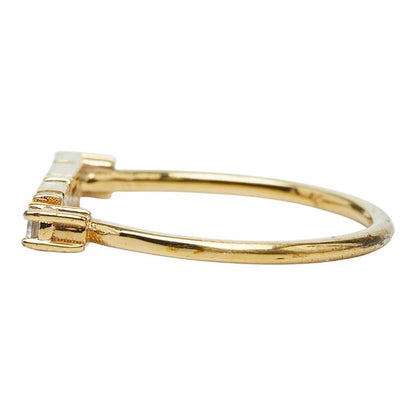 FENDI Logo Ring M Gold Plated Crystal Ladies FENDI
