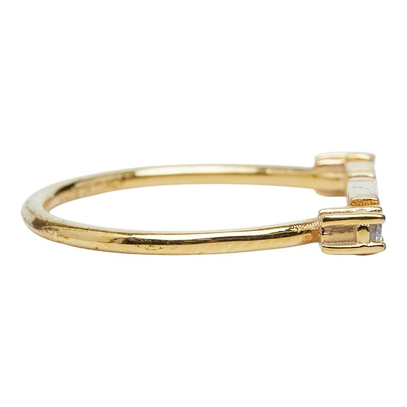 FENDI Logo Ring M Gold Plated Crystal Ladies FENDI