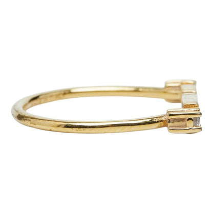FENDI Logo Ring M Gold Plated Crystal Ladies FENDI