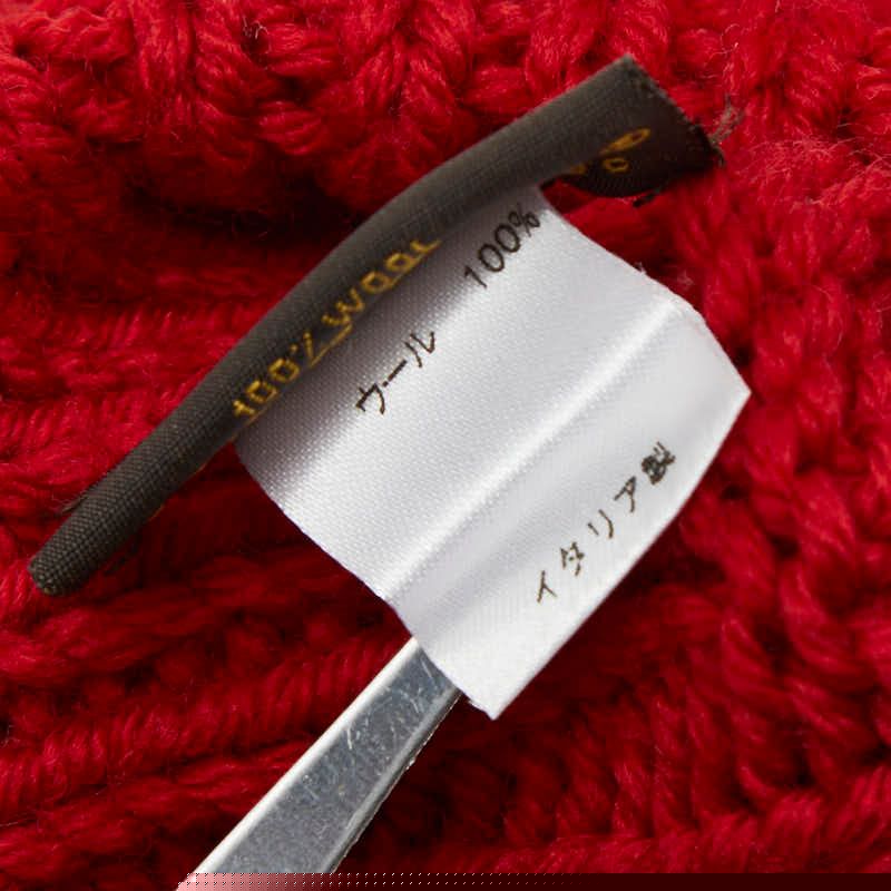 Louis Vuitton Moufur Constance Glove Mittens Gloves With Tin Badge Red Wool